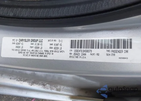 2011 Dodge Avenger Express from USA, damaged, VIN 1B3BD4FB1BN588379